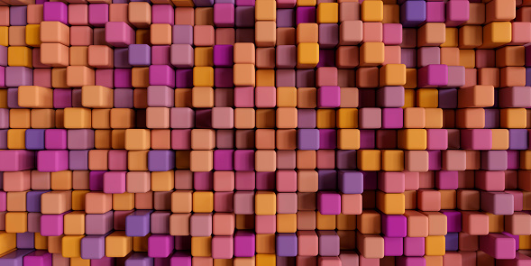 Abstract 3d square pixels template colorful colors. Concepts and ideas for medicine, science and technology. Abstract square pixels template. 3d rendering illustration.
