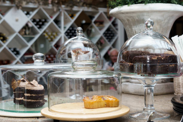 cakes displayed in store, delicious desert looking very tasy