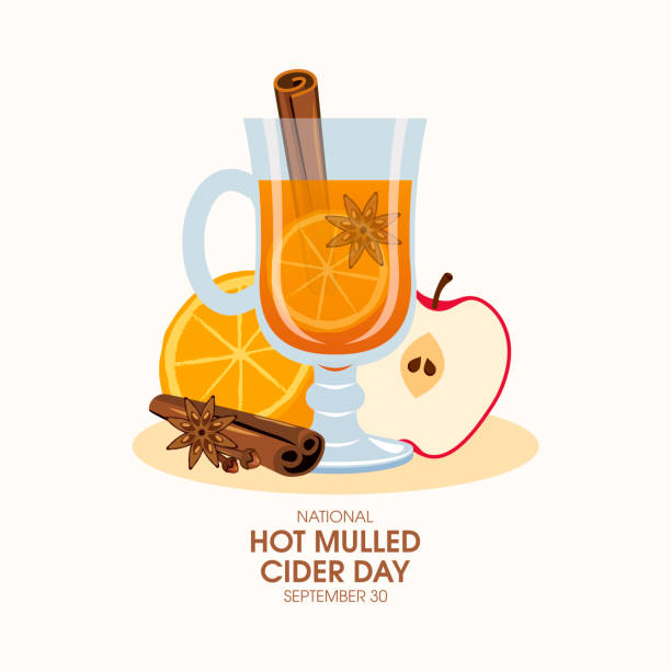 국립 핫 멀레드 사이다 데이 벡터 - sweet cider stock illustrations