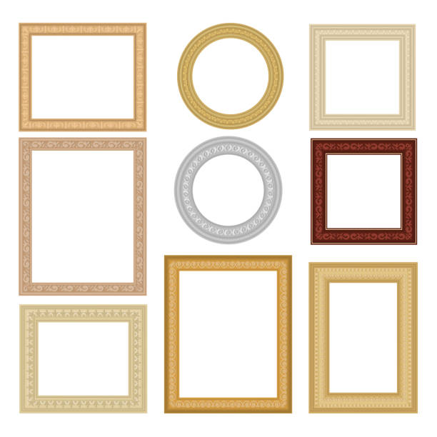 istock Baguette frames. Pictures and paintings square frames with ornamental decoration recent vector blank templates for personal design projects 1421866648