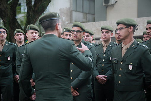 salvador, bahia, brazil - september 7, 2022: Military personnel of the Brazilian army participate in the military parade commemorating the independence of Brazil, in the city of Salvador.