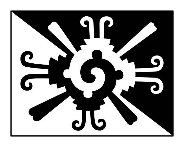 Vector illustration of Mantle of spider water, Aztec symbol for a ritual cloak