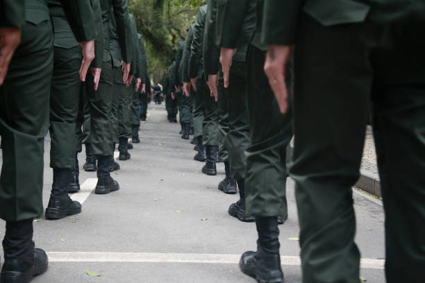 salvador, bahia, brazil - september 7, 2022: members of the Brazilian Army participate in the military parade commemorating the independence of Brazil, in the city of Salvador.