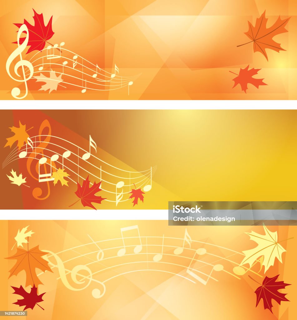 Hình Nền Mùa Thu Trừu Tượng Màu Cam Biểu Ngữ Vector Với Các Nốt ...
