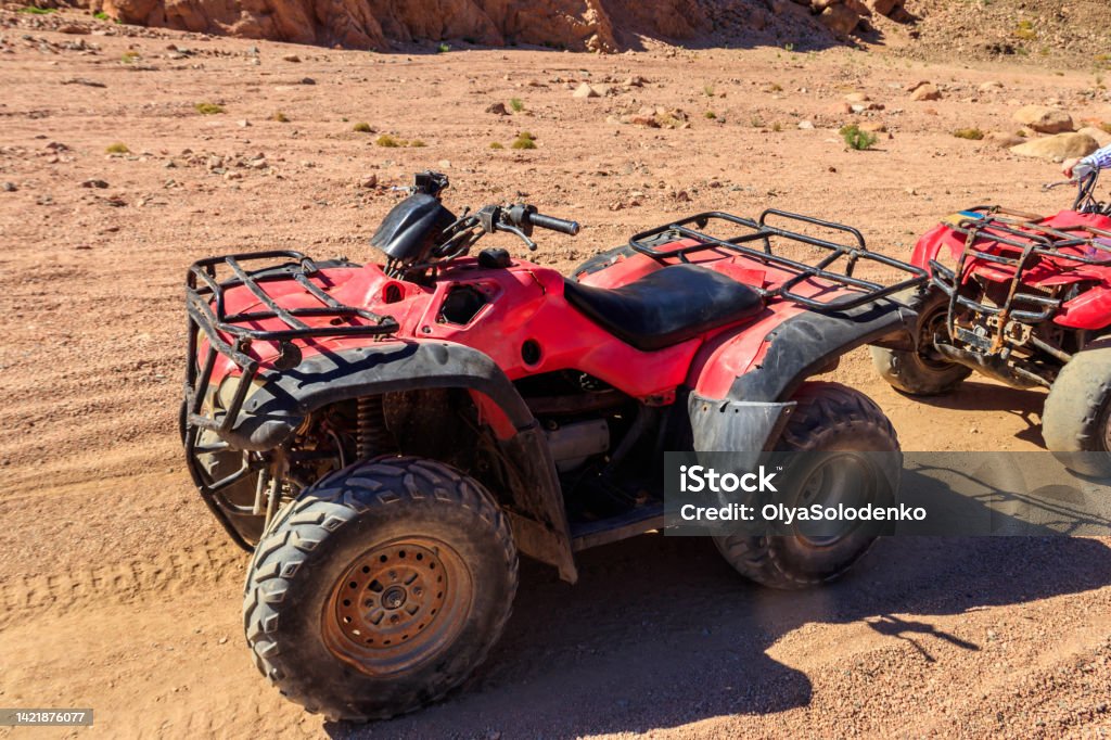 ATV quad bikes for safari trips in Sinai desert, Egypt Quadbike Stock Photo