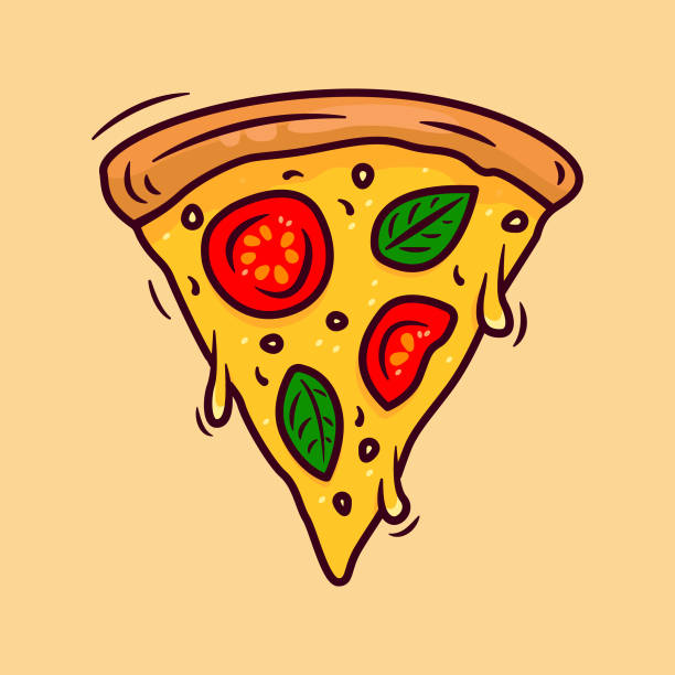 Pizza Slice Pizza Slice Vector Illustration. Fast Food Collection. Food Icon Concept. Isolated Slice of Margarita Pizza. Flat Cartoon Style Pizza Illustration Suitable for Menu, Delivery, Web Landing Page, Banner, Sticker, Background pizza slice stock illustrations