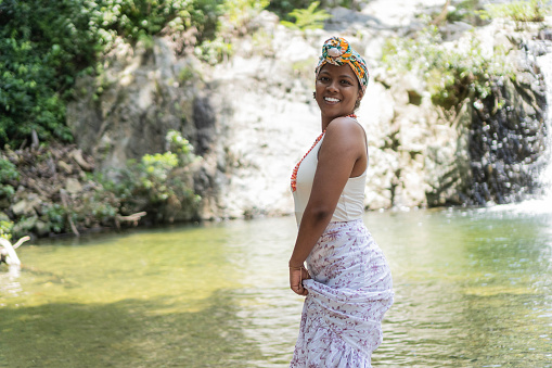 African woman looking at the camera