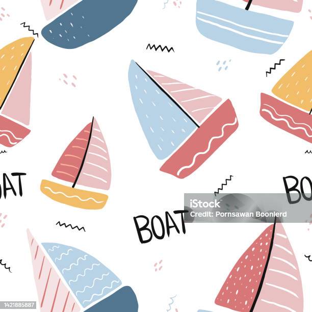 Boating Pattern Seamless Boat Pattern Stock Illustration - Download Image Now - Ark ...