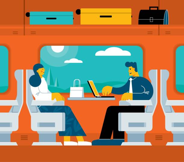 illustrations, cliparts, dessins animés et icônes de voyage en train - leaving business landscape men