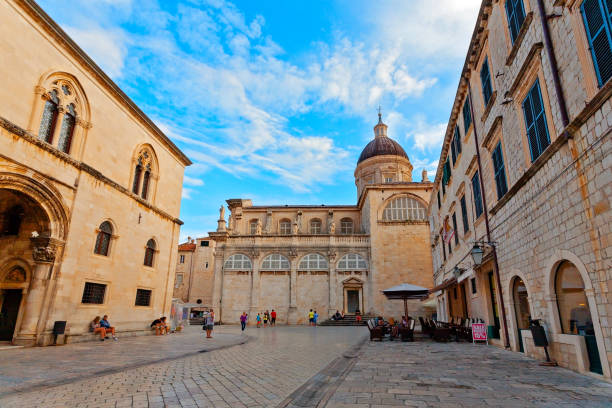istock Panoramic view over old town of Dubrovnik, Croatia 1421893135