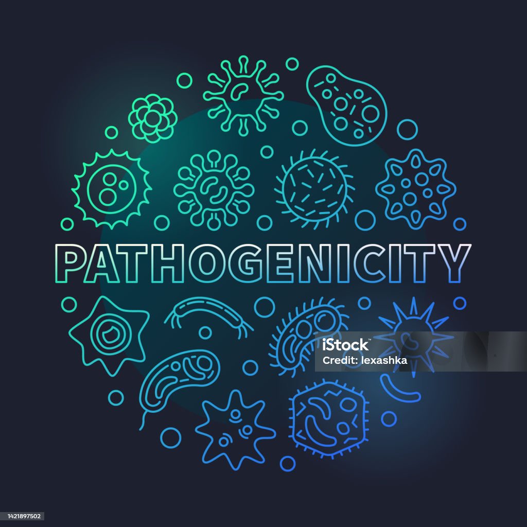 Pathogenesis Drawing Pathogenicity Circular Vector Colorful Illustration In Thin Line Style ...