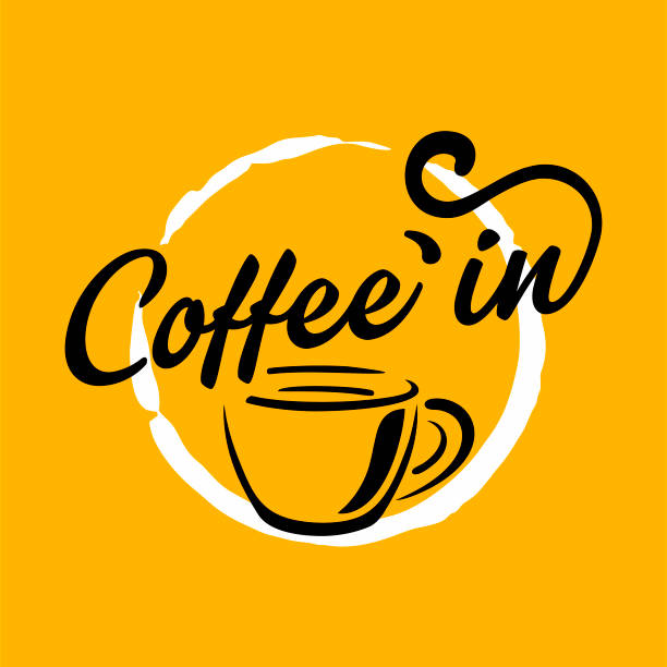 ilustraciones, imágenes clip art, dibujos animados e iconos de stock de logotipo de café - latté cafe macchiato cappuccino cocoa