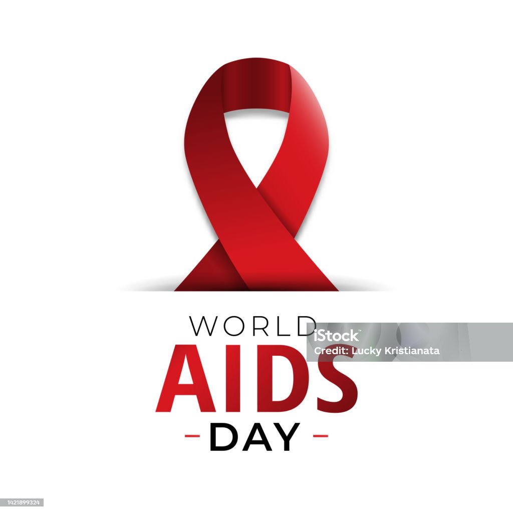 World AIDS day. Realistic Red Ribbon Awareness Day World AIDS Day stock vector
