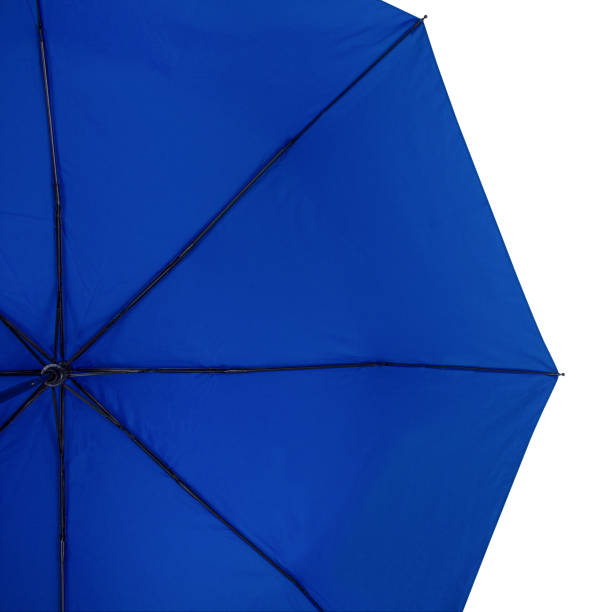 blue umbrella isolated - new media imagens e fotografias de stock