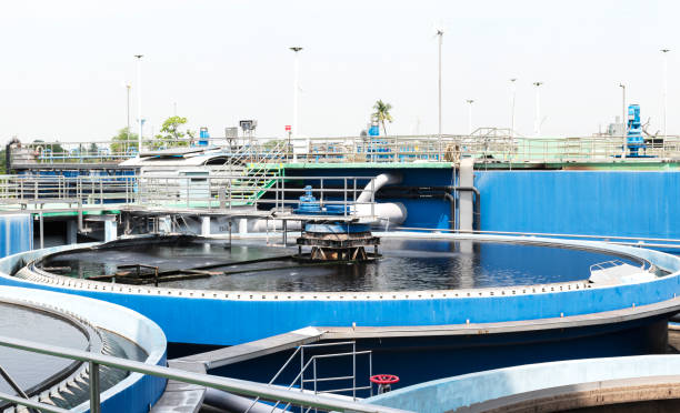 istock Waste water treatment ponds from industrial plants 1421900092