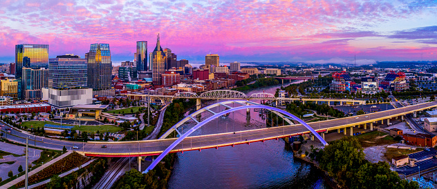 Nashville, TN Foto Aérea Amanecer photo