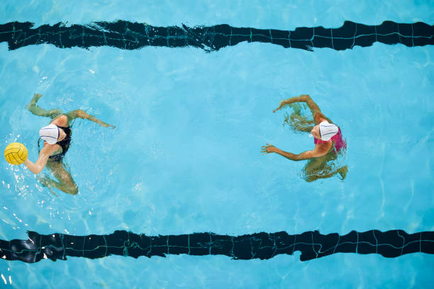 istock Waterpolo match seen from above. 1421910910