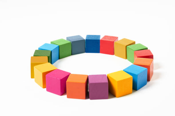istock colorfull wooden cube on white background 1421911102