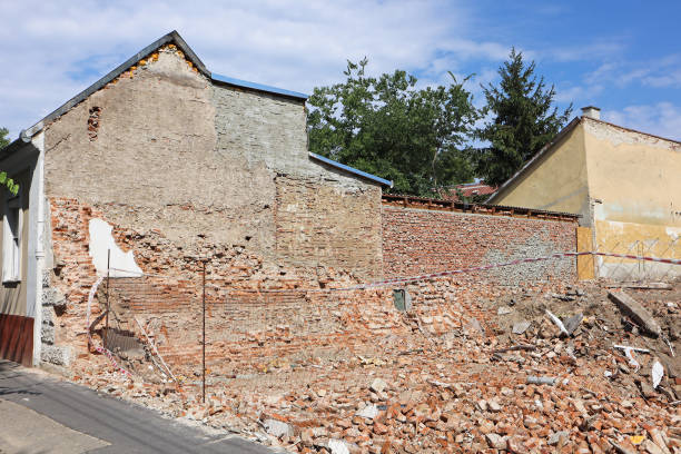 Construction waste at a construction site during renovation work