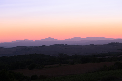 Shades of Italian sunset in Tuscany