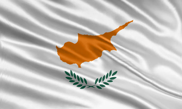 istock Cyprus flag design. Waving Cyprus flag made of satin or silk fabric. Vector Illustration. 1421928221