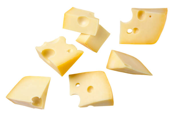 istock Cheese fly close-up on a white background. Set isolated 1421934065