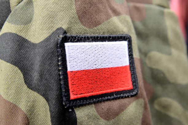 istock The emblem of Poland on the uniform 1421934568