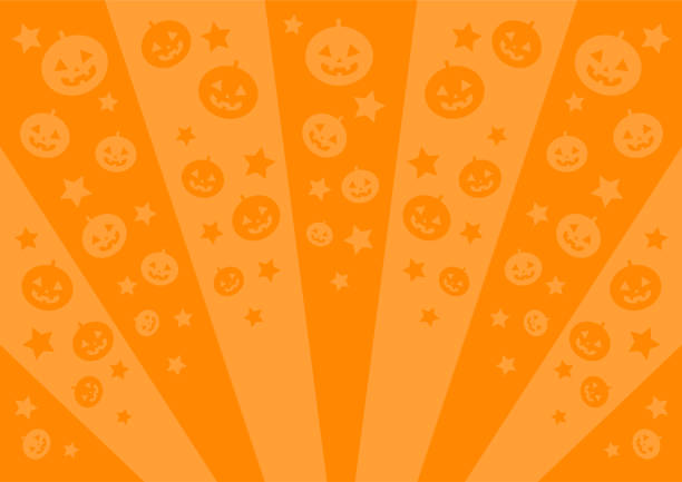 illustrazioni stock, clip art, cartoni animati e icone di tendenza di illustrazione del modello di zucca di halloween. design radiale arancione. illustrazione di sfondo. - pumpkin autumn pattern repetition