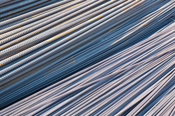 istock Reinforcements steel bars stack, building armature with surface with improved grip, metal reinforcement for reinforced concrete structures 1421936810