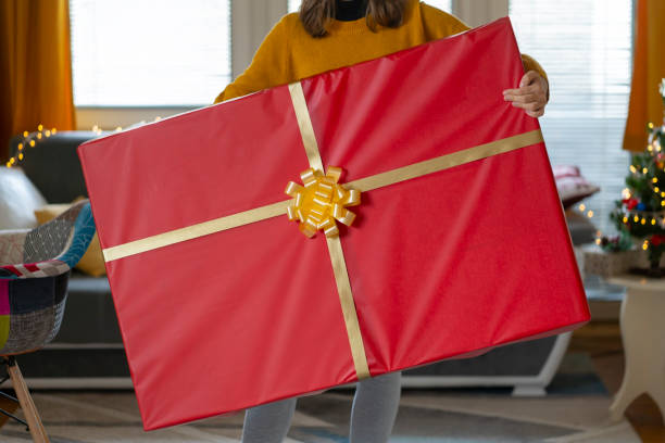 istock Holding with both hands a very large Christmas gift 1421937458