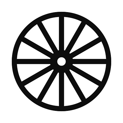 Far west wheel symbol vector illustration icon - High quality logo isolated on white background