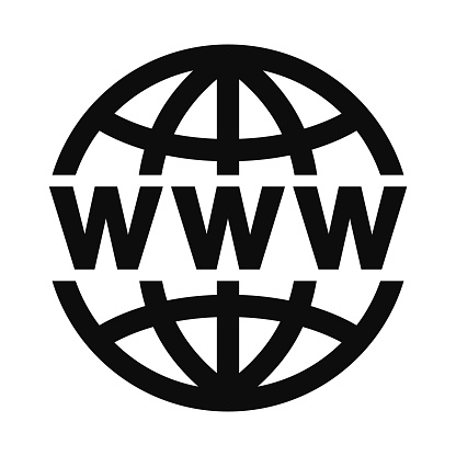 World wide web round symbol vector illustration icon - High quality logo isolated on white background