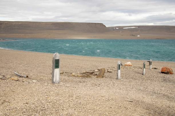 Graves of Franklin Expedition, Beechy Island stock photo