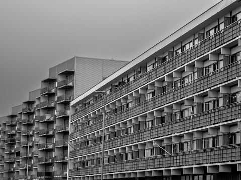 Public housing buildings in Nuuk (GodthÃ¥b, the capital and largest city of Greenland. The seat of government and the country's largest cultural and economic centre.