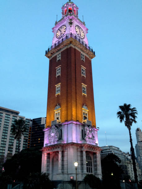 부에노스 아이레스 잉글리시 타워 - clock clock tower built structure brick 뉴스 사진 이미지