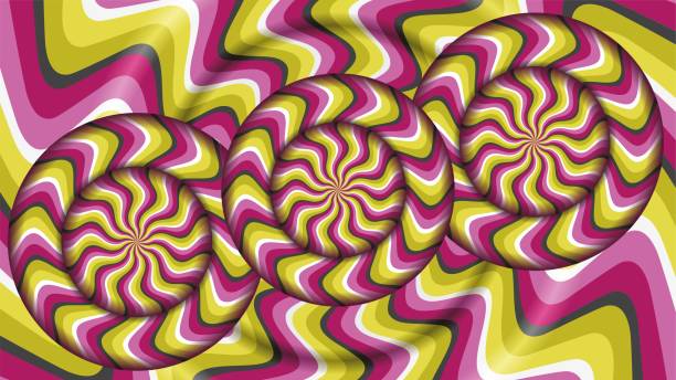 Colorful vortex background with hypnotic feeling. Vector illustration. Banner vortex background. Dimension 16:9. going round in circles stock illustrations