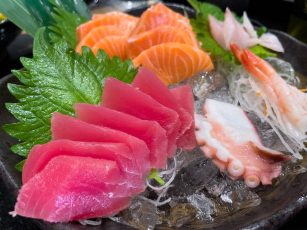 istock Sashimi and raw tuna large set. 1421967424