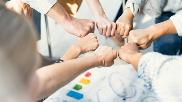 istock Hand for work together concept, Hand stack for business and service, Volunteer or teamwork togetherness, Concept connection of community and charity. Group of happy people or team participation. 1421968156