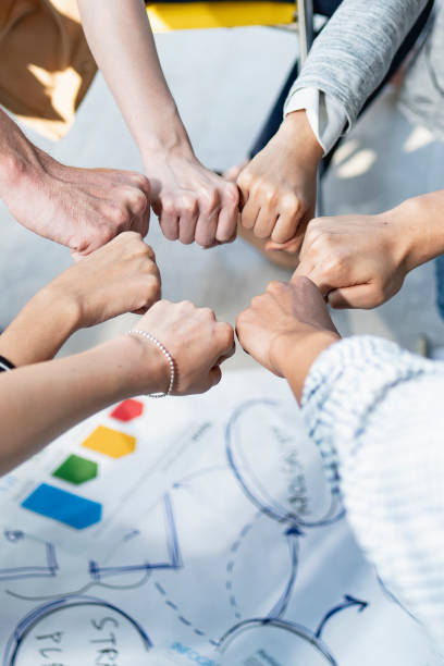 istock Hand for work together concept, Hand stack for business and service, Volunteer or teamwork togetherness, Concept connection of community and charity. Group of happy people or team participation. 1421968160