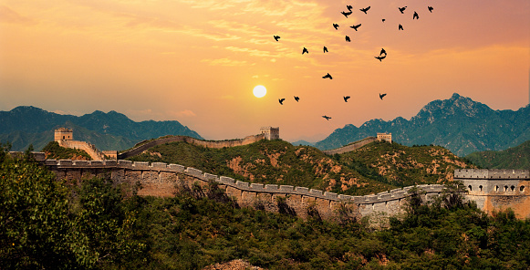 The Great Wall of China. Great Wall of China at Sunrise.