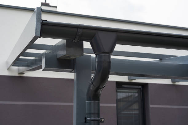 istock New gutter on a carport or shelter. 1421978924