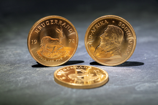 ancient golden coin with clipping path