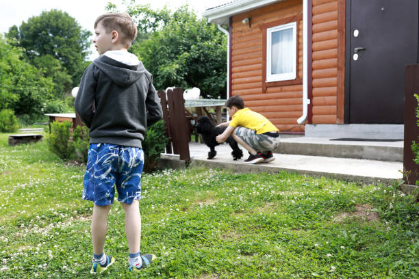 Boy aiming at target