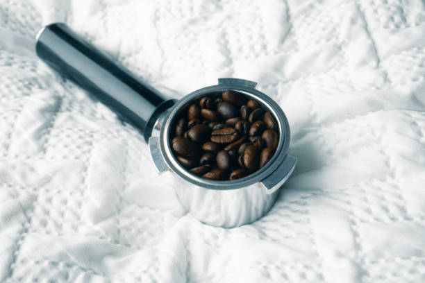 Coffee Beans in Espresso Portafilter