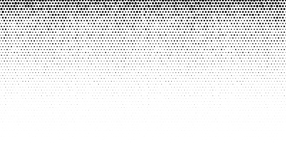 horizontal seamless black half tone dots on white background vector illustration