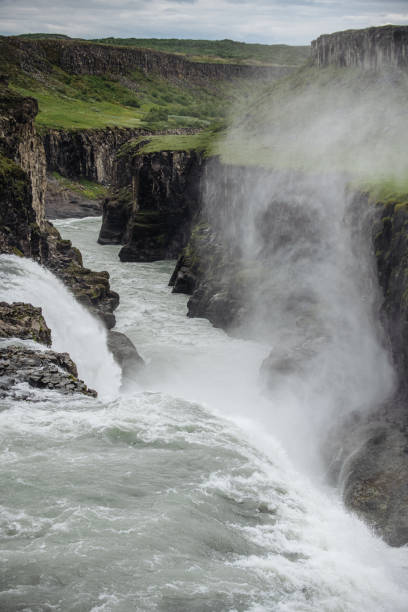 gullfoss las cataratas doradas - gullfoss falls fotografías e imágenes de stock