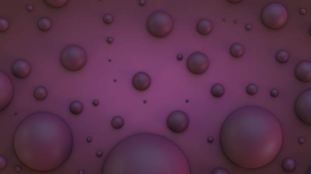 istock Round particles of different diameters on the surface. Pink style. 1422004023