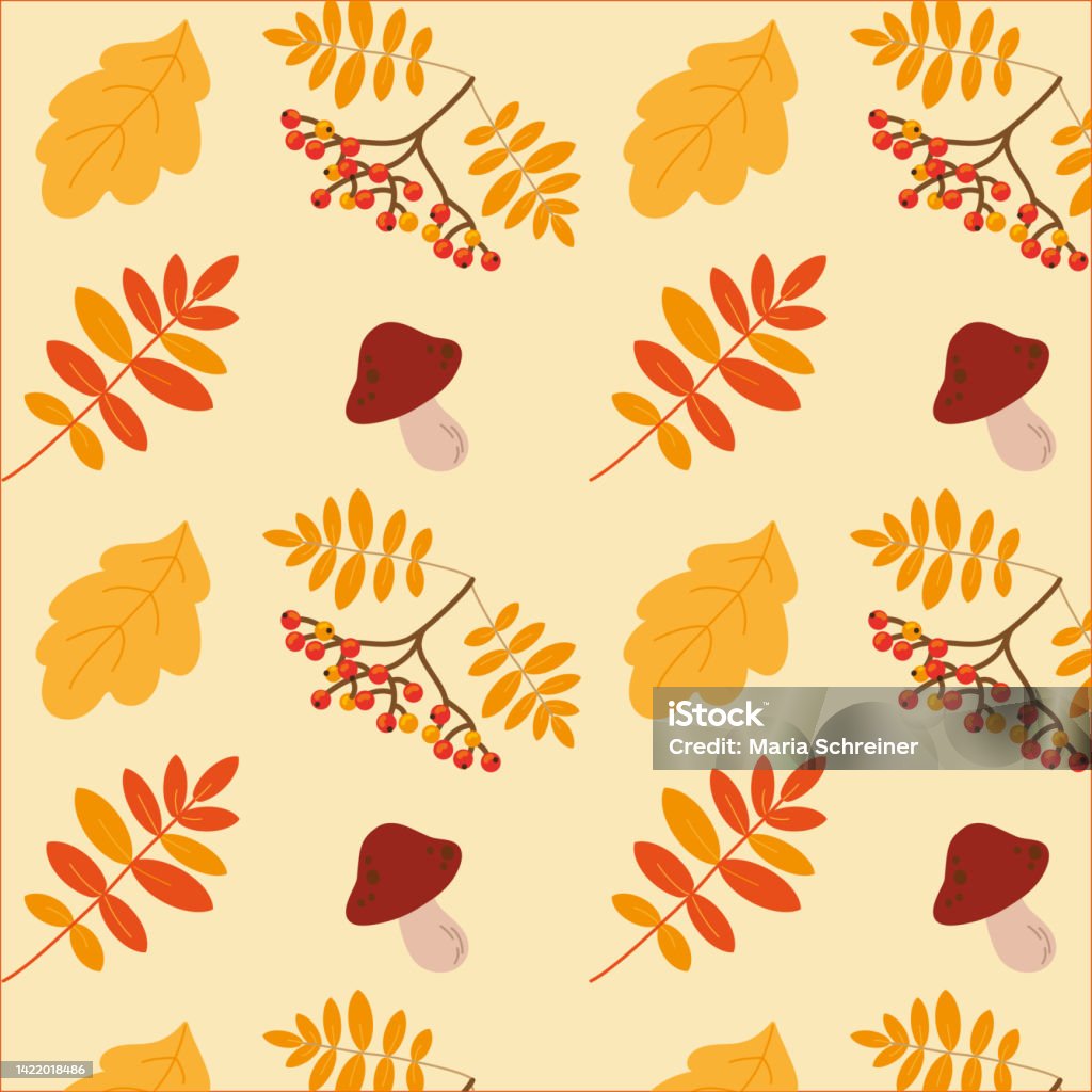 Autumn Fall Vector Pattern Autumn Pattern Stock Illustration - Download Image Now - Autumn, Autumn ...