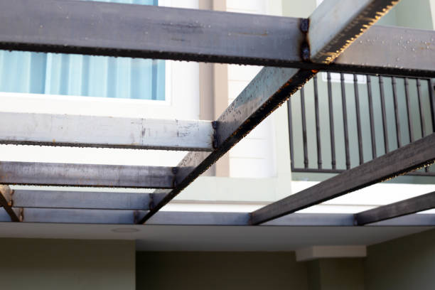 istock Steel roof structure. Build a room addition 1422022857