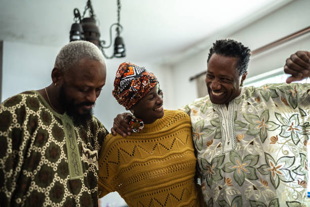 Family dancing at home